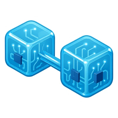 blockchain connection with glossy circuit style sticker