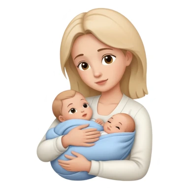 Mother cradling and nursing infant, caring pose sticker