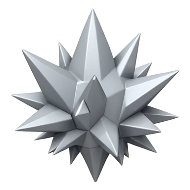 "iOS-style 3D emoji: single irregular jagged spike cluster in light gray and white, sharp edges, subtle glossy reflections, dynamic angles suggesting sudden impact; no circles, no faces, no text, abstract only sticker