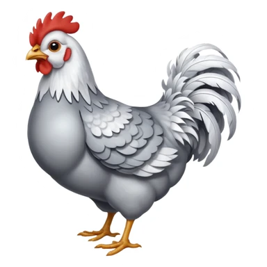 full body silver and white chicken sticker