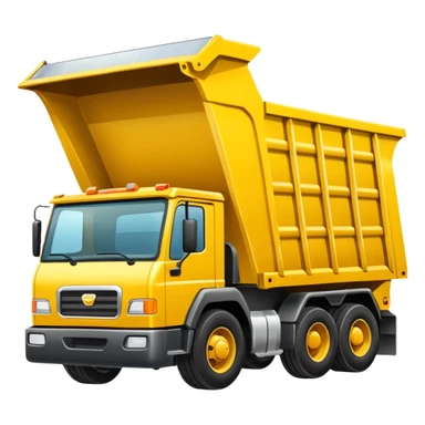 Draw a yellow dump truck with an open bed sticker
