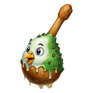 Rotten chicken drumstick sticker