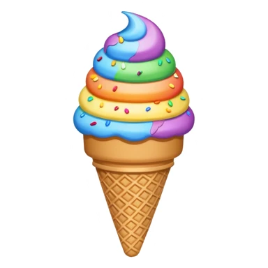 Ice cream cone with rainbow sprinkles sticker