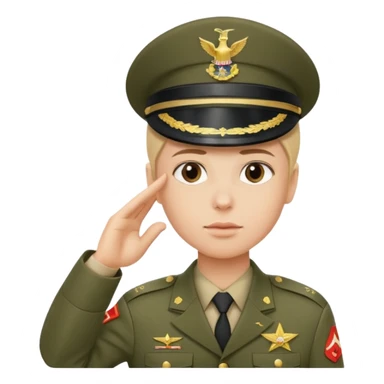 Soldat in uniform der salotiert und den Buchstaben S.A.S auf der Mütze und Uniform sticker