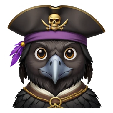 raven with a pirate hat sticker