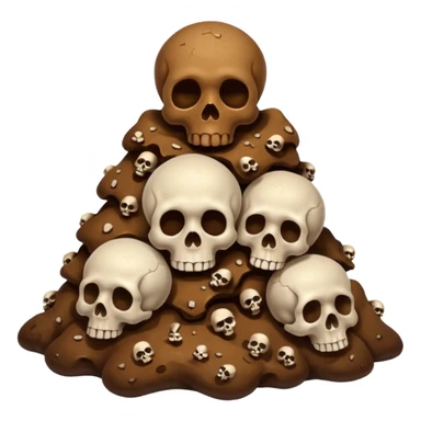 ((poop emoji))with bones and 3 skulls sticker