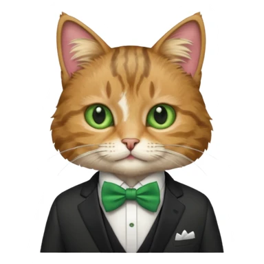 cat with suit and green bow tie sticker