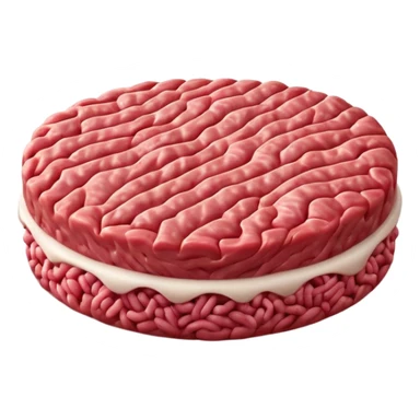 raw ground meat object icon, fresh minced beef, 3D cartoon, mobile game icon style, clean background, soft shadow, no text, no watermark
 sticker