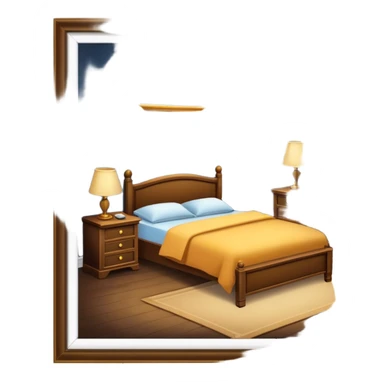 A dimly lit bedroom.  sticker