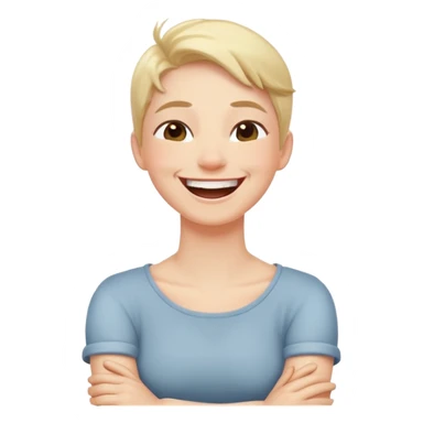 person arms crossed on there neck laughing sticker