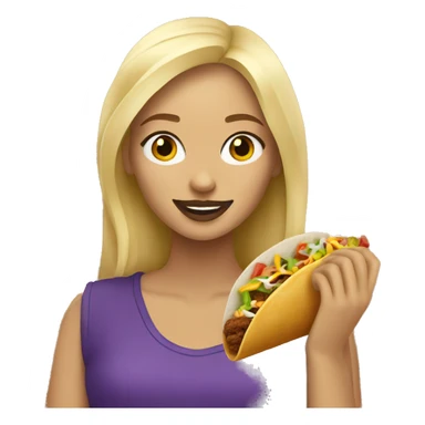 blonde girl eating taco bell sticker