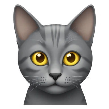 gray cat with yellow eyes without stripes sticker