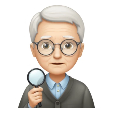 Elder + magnifier, Library Visitor. sticker