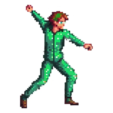 energetic fast-moving person in dynamic pose sticker