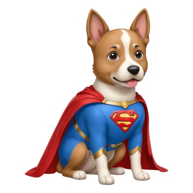 Doggy in a Superman costume sticker