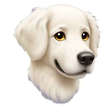 White golden retriever with heart eyes sticker