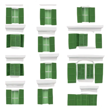 Small Pink Bermuda house white roof green shutters sticker