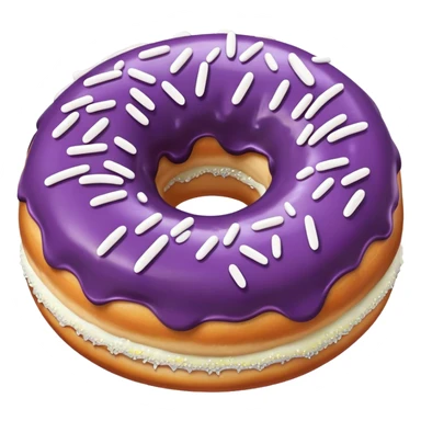 purple donut with white sprinkles sticker