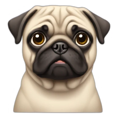 pug wearing a t-shirt sticker