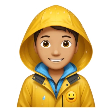 create a realistic emoji of a weather situations with a logistic worker in it, sun, rain, snow sticker