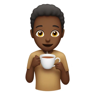 Holding a cup of tea in front of the face sticker