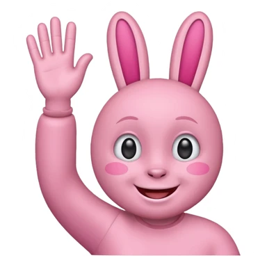 Labubu smiling character waving sticker