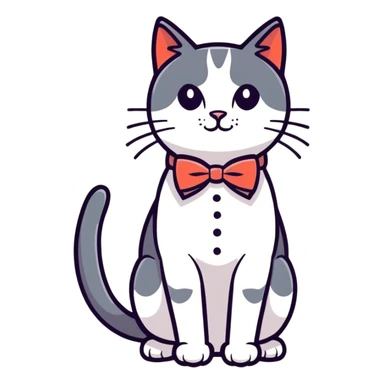 elegant cat in bow tie sticker