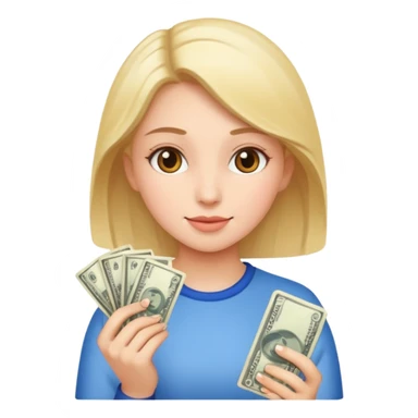 Girl spending money sticker