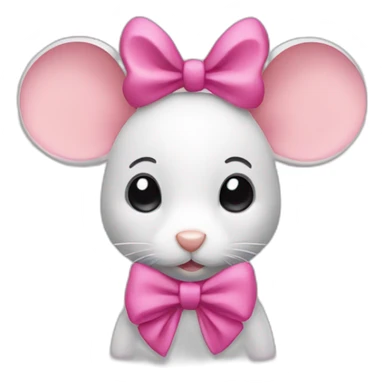 mouse with pink bow sticker