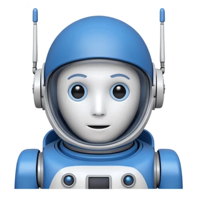 tête de robot cosmonaute bleu et blanc avec une antenne sticker