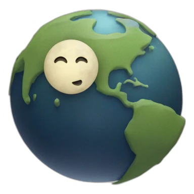 moon and earth sticker