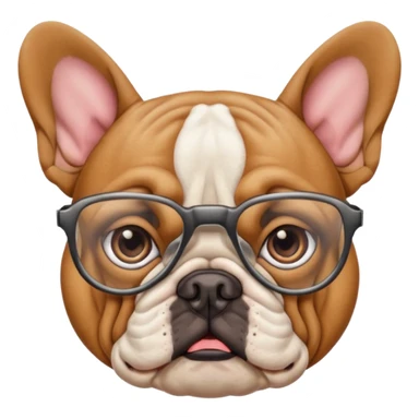 Frenchie bulldog with glasses  sticker