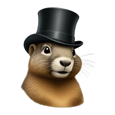 Marmot with top hat sticker