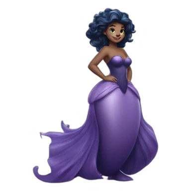 Ursula the little mermaid full body sticker
