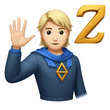 human mystic drawing rune formula mid-air sticker