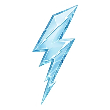 Chunky simple Lightning bolt with only four sides made of ice sticker