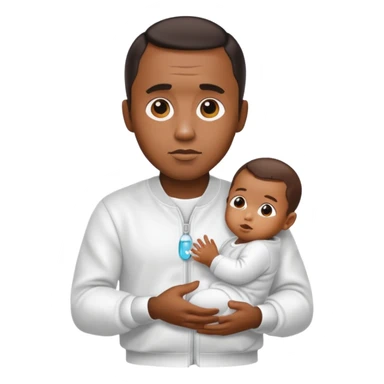 Make an emoji of Diddy with baby oil and white clothes sticker