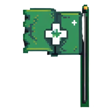 Green flag with moderator symbol, admin logo sticker