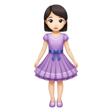 Asian girl in a curtsy sticker