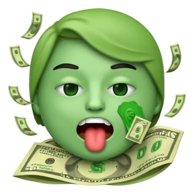 🤑 Money-Mouth Face Emoji, but vomiting instead of a tongue sticking out
 sticker