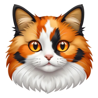 calico cat with orange, black and white patches sticker
