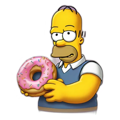 Homer Simpson with a donut  sticker