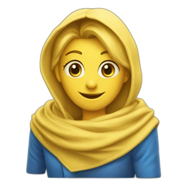 gelbes Herz mit blauem Schal sticker