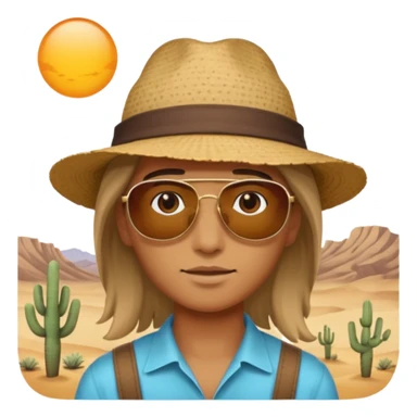 person living in desert just face, hair showing sticker