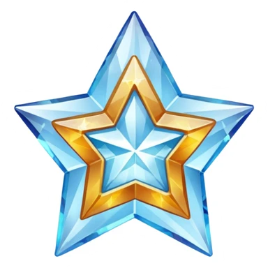 carved crystal star a shining "$" symbol sticker