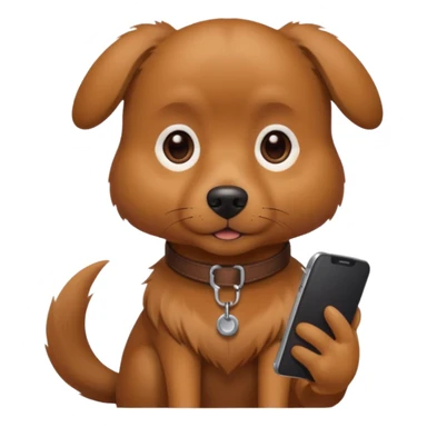 Pies z telefonem sticker