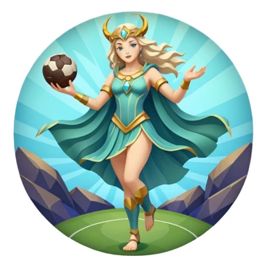 fantasy magic tarot card low poly goddess football sticker