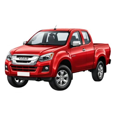 red isuzu d-max pickup truck driving  sticker