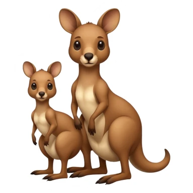 A kangaroo which has its baby kangaroo in its pouch(marsupium) sticker