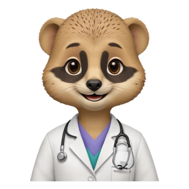 un suricate médecin très très heureux (reproduire les memoji d'apple) sticker